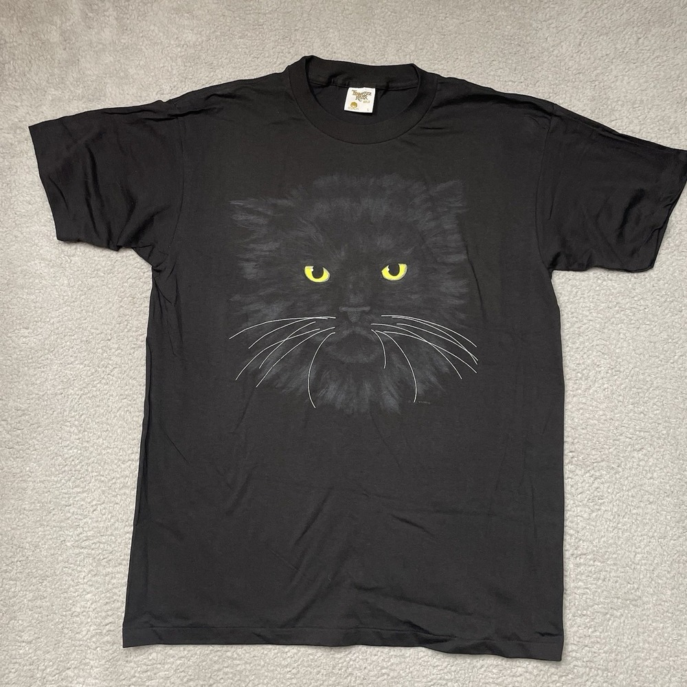 Tennessee River T-Shirt Mens Large Black Vintage 90s Black Cat Studio Q Single